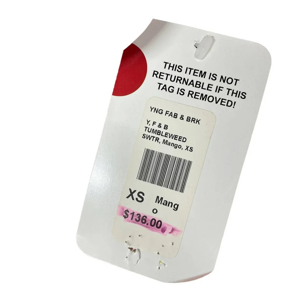 Young Fabulous & Broke Top Tumbleweed Striped Sweater Mango‎ Orange Size XS - Picture 9 of 11